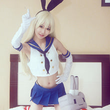 Load image into Gallery viewer, Anime Shimakaze Uniforms Cosplay Costume with Socks Shimakaze Cosplay Wig Free Shipping