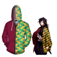 Load image into Gallery viewer, New Kamado Tanjirou Coat Demon Slayer Hoodies Sweatshirts Cosplay Costume Kamado Nezuko Tomioka Giyuu Jackets Men Halloween