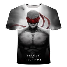 Load image into Gallery viewer, Game League of Legends 3D printed t-shirt yasuo zed leesin t shirt casual shorts lol tshirt short sleeve summer 6XL streetwear