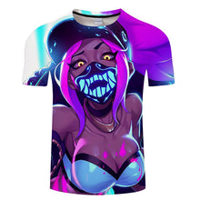 Load image into Gallery viewer, league of legends Akali T-shirt men women fasion 3d Printed T Shirt LOL Game character pattern design Tshirt Breathable top tees