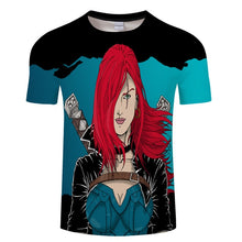 Load image into Gallery viewer, league of legends Akali T-shirt men women fasion 3d Printed T Shirt LOL Game character pattern design Tshirt Breathable top tees