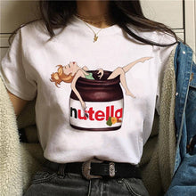 Load image into Gallery viewer, 2019 Nutella Print T Shirt Women 90s Harajuku Kawaii  Fashion T-shirt Graphic Cute Cartoon Tshirt Korean Style Top Tees Female