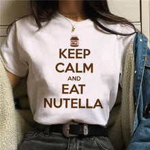 Load image into Gallery viewer, 2019 Nutella Print T Shirt Women 90s Harajuku Kawaii  Fashion T-shirt Graphic Cute Cartoon Tshirt Korean Style Top Tees Female