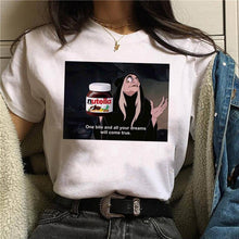 Load image into Gallery viewer, 2019 Nutella Print T Shirt Women 90s Harajuku Kawaii  Fashion T-shirt Graphic Cute Cartoon Tshirt Korean Style Top Tees Female
