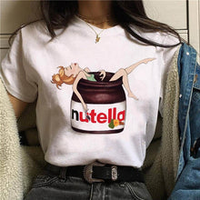 Load image into Gallery viewer, 2019 Nutella Print T Shirt Women 90s Harajuku Kawaii  Fashion T-shirt Graphic Cute Cartoon Tshirt Korean Style Top Tees Female