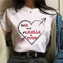 Load image into Gallery viewer, 2019 Nutella Print T Shirt Women 90s Harajuku Kawaii  Fashion T-shirt Graphic Cute Cartoon Tshirt Korean Style Top Tees Female