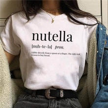 Load image into Gallery viewer, 2019 Nutella Print T Shirt Women 90s Harajuku Kawaii  Fashion T-shirt Graphic Cute Cartoon Tshirt Korean Style Top Tees Female
