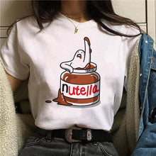Load image into Gallery viewer, 2019 Nutella Print T Shirt Women 90s Harajuku Kawaii  Fashion T-shirt Graphic Cute Cartoon Tshirt Korean Style Top Tees Female
