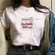 Load image into Gallery viewer, 2019 Nutella Print T Shirt Women 90s Harajuku Kawaii  Fashion T-shirt Graphic Cute Cartoon Tshirt Korean Style Top Tees Female