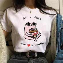 Load image into Gallery viewer, 2019 Nutella Print T Shirt Women 90s Harajuku Kawaii  Fashion T-shirt Graphic Cute Cartoon Tshirt Korean Style Top Tees Female