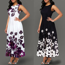 Load image into Gallery viewer, Large Size Elegant Women's Floral Print Long Maxi Dress Evening Party Beach Dress Summer Sleeveless Long Flower Sundress Costume