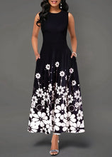 Load image into Gallery viewer, Large Size Elegant Women's Floral Print Long Maxi Dress Evening Party Beach Dress Summer Sleeveless Long Flower Sundress Costume