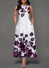 Load image into Gallery viewer, Large Size Elegant Women's Floral Print Long Maxi Dress Evening Party Beach Dress Summer Sleeveless Long Flower Sundress Costume
