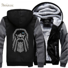 Load image into Gallery viewer, Odin Vikings Hoodies Sweatshirts Men 2018 Winter Warm Fleece Mens Thick Zipper Hooded Casual New Fashion Jackets Coat