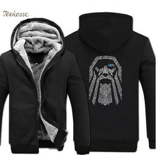 Load image into Gallery viewer, Odin Vikings Hoodies Sweatshirts Men 2018 Winter Warm Fleece Mens Thick Zipper Hooded Casual New Fashion Jackets Coat