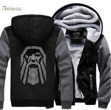 Load image into Gallery viewer, Odin Vikings Hoodies Sweatshirts Men 2018 Winter Warm Fleece Mens Thick Zipper Hooded Casual New Fashion Jackets Coat