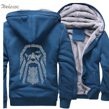 Load image into Gallery viewer, Odin Vikings Hoodies Sweatshirts Men 2018 Winter Warm Fleece Mens Thick Zipper Hooded Casual New Fashion Jackets Coat