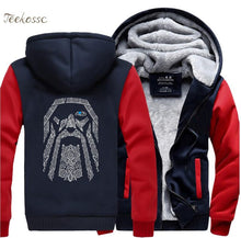 Load image into Gallery viewer, Odin Vikings Hoodies Sweatshirts Men 2018 Winter Warm Fleece Mens Thick Zipper Hooded Casual New Fashion Jackets Coat