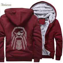 Load image into Gallery viewer, Odin Vikings Hoodies Sweatshirts Men 2018 Winter Warm Fleece Mens Thick Zipper Hooded Casual New Fashion Jackets Coat