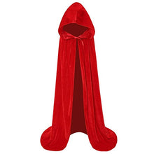 Load image into Gallery viewer, 2019 Halloween Costume Unisex Cosplay Death Cape Long Hooded Cloak Wizard Witch Medieval Cape S-XL Black White Red Coffee Blue